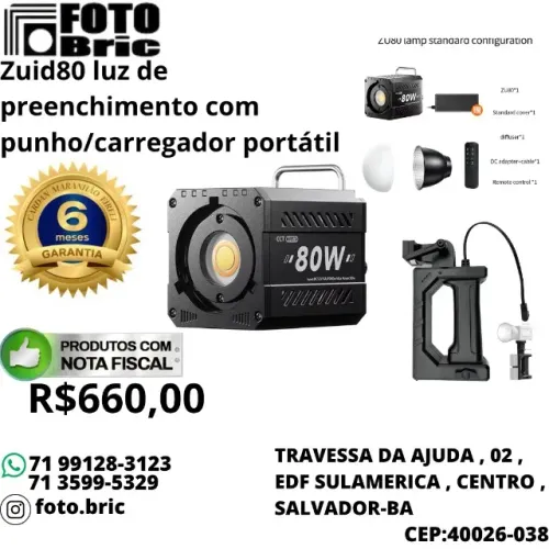 ZUID 80 LED com punho/carregador portátil
