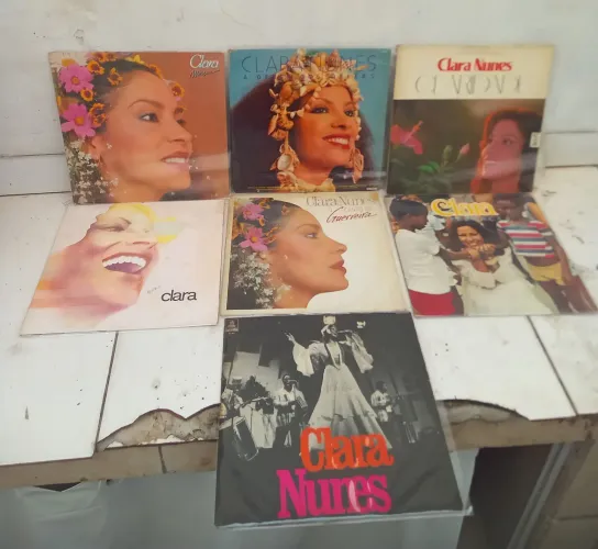 Lote 7 LPs discos vinil Clara Nunes