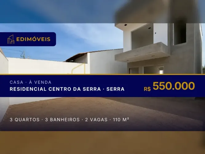 Residencial Centro da Serra: Casa 3 quartos em condomínio, moderna e arejada