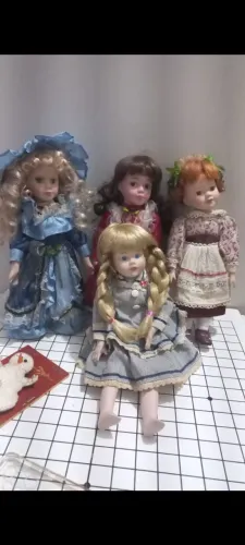 Lote de bonecas vintage de porcelana 