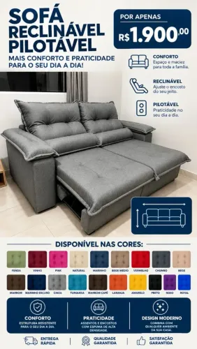 Vendo sofá retrátil reclinável pilotopico