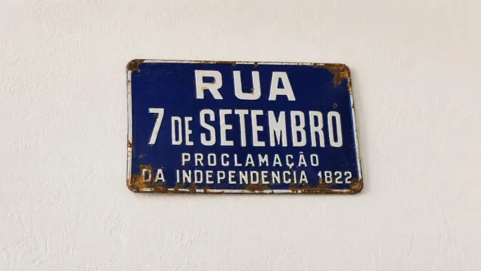 Placa esmaltada rua independência antiga