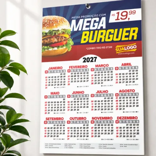 Calendário 2027 de parede personalizado