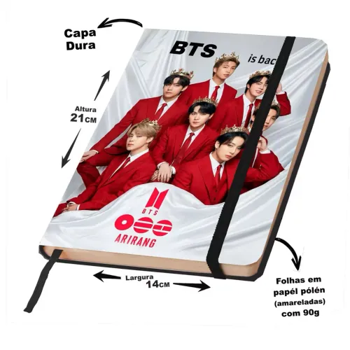 Caderno Sketchbook BTS Arirang - Edição Especial ARMY Anotações