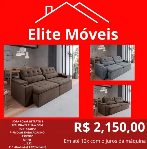 2,150,00 Com a entrega sofá retrátil e reclinável novo com garantia de fabrica. 
