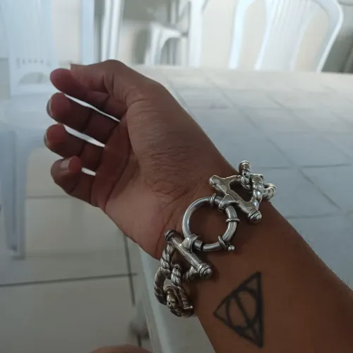 Pulseira de prata 925 eletroformação