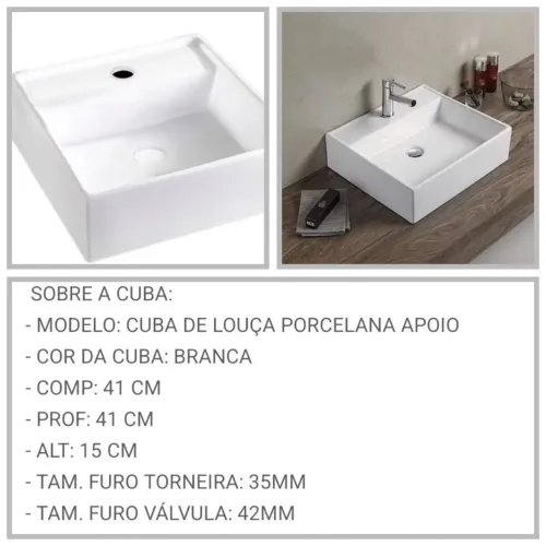Cuba louça branca para banheiro
