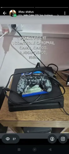 Ps4 1T com caixa e controle original