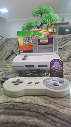 SUPER NINTENDO BABY AV + CONTROLE ORIGINAL + SUPER MARIO ALL STARS + SUPER MARIO WORLD