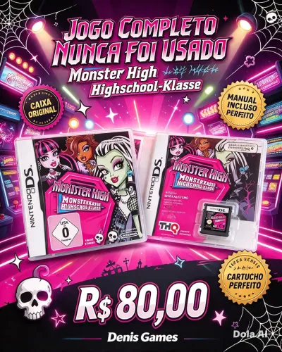 Jogo ds original monster high nunca foi usado