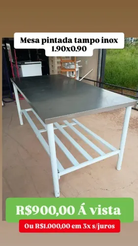 MESA USADA PINTADA TAMPA INOX 1.90X0,90