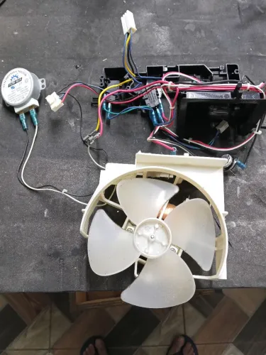 Ventoinha motor e suporte lâmpada microondas 