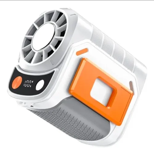 Ventilador Portátil Recarregável Clip Turbo 5 Velocidades Branco | Bateria 4.000 mAh Long