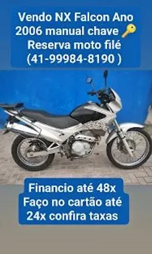 Honda NX Falcon 400 filé manual e chave ? reserva ( financio até 48x cartão até 24x 