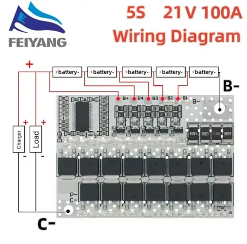 Placa BMS 5S 21V 100A *Entrego Aceito Cartão
