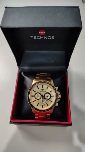 Relógio technos cronógrafo Dourado 