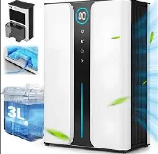 Desumidificador De Ar Ambiente Eletrico 3000ml Portátil 60m2