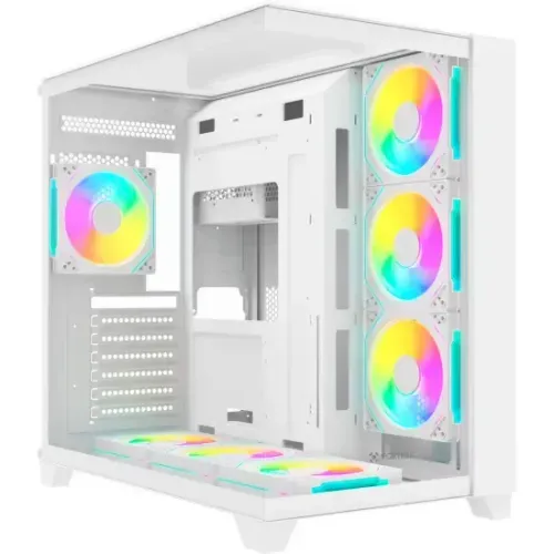  Gabinete Gamer Fortrek Clarity Full Glass White *Sem Fan Led* - WZetta