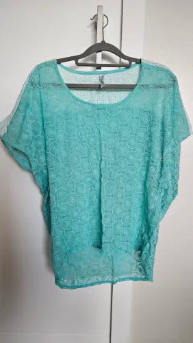 NOVA - Blusa Elementais Bordada Azul Turquesa