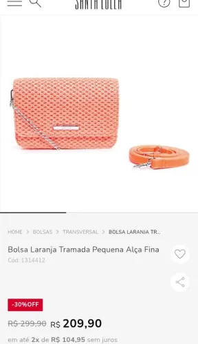 Bolsa Santa lolla Original Tramada ( 2 alças ,na etiqueta)