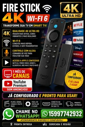 Fire Stick 4K Wifi6 Amazon Já vai configurado( Leia)