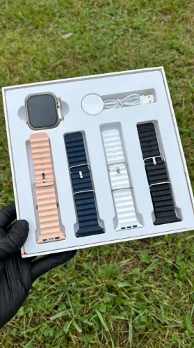 Smartwatch RL-17 A Gold Tela Super Amoled Com 4 Pulseiras - Novo Lacrado