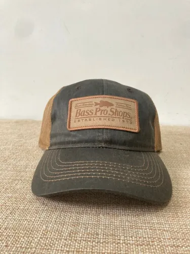 Boné Bass Pro Shops Trucker Aba e curva marrom - Original