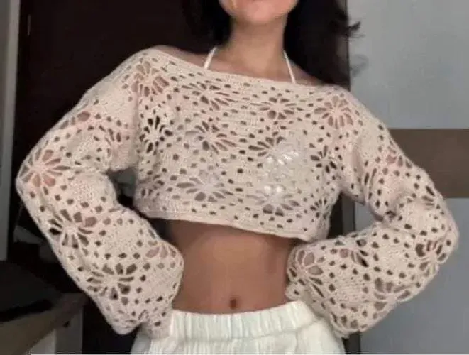 Segunda peça casaquinho crochet feito a mão