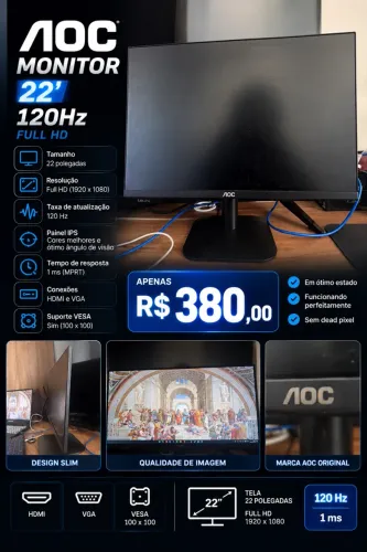 Monitor AOC 22? 120 HZ 