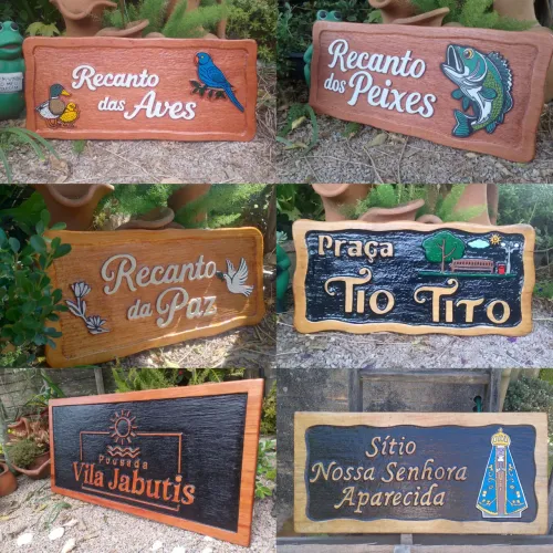 Placa Madeira Sítio Chácara Área de Lazer Rancho