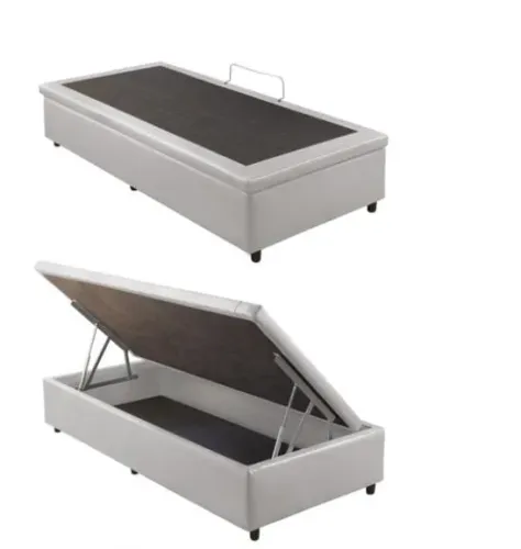 Base Bau Solteiro 88x188x40 Corino Branco