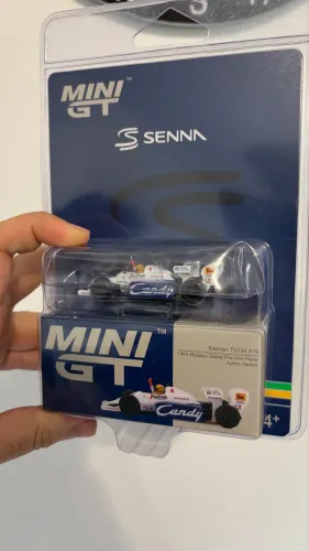 Mini Gt Toleman Tg184 #1118 GP de Mônaco Ayrton Senna 2º lugar branco