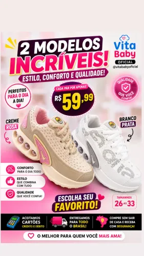 Tênis feminino infantil vários modelos 26 ao 33