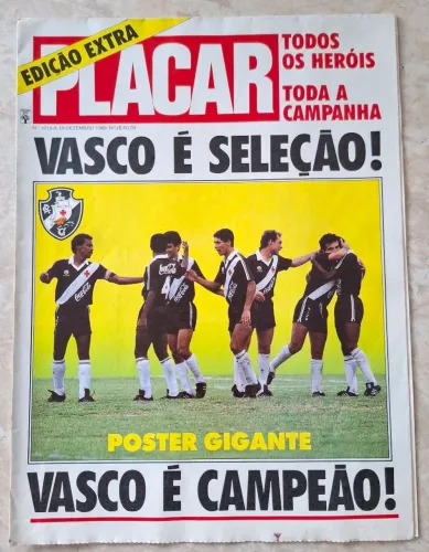 Revista Placar n° 1019-A Vasco Campeão Brasileiro 1989 com Pôster Gigante 