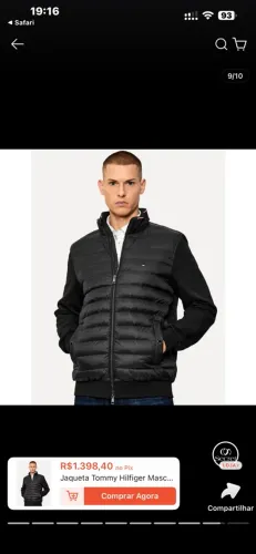 Jaqueta Puffer Masculina preta - Tommy Hilfiger