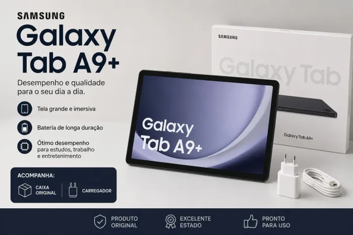 Galaxy Tab A9+ - Caixa e acessórios