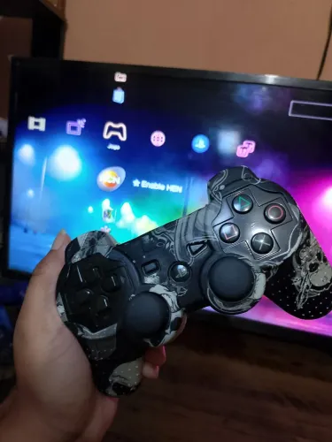 PS3 SLIM DESBLOQUEADO + 4 CONTROLES + 5 JOGOS MÍDIA FÍSICA