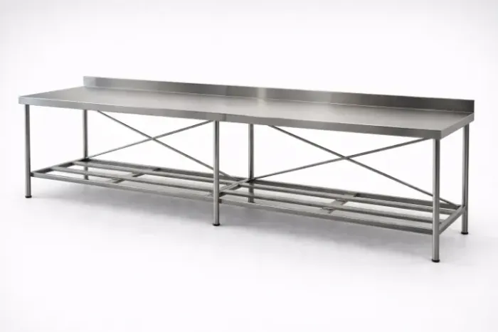 Bancada Inox 2,80m c/ Espelho Cozinha Profissional