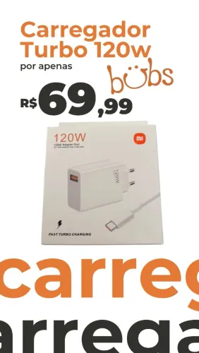 Carregador Turbo TIPO C 120W!!!
