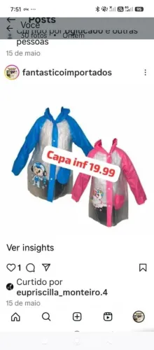 Capa de Chuva iimpermeavwl