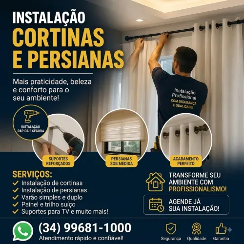 Instalação de cortinas e Persianas