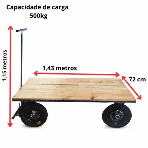 Carrinho plataforma assoalho de madeira Rio 01