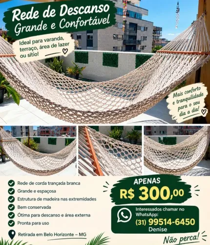 Rede de descanso boho bege 