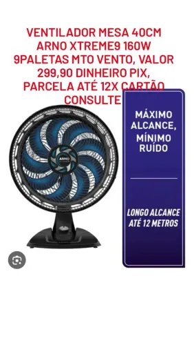 VENTILADOR MESA 40CM ARNO XTREME9