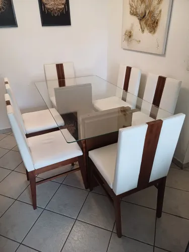 Mesa de Jantar 6 lugares - Breton  - detalhes em Marchetado 