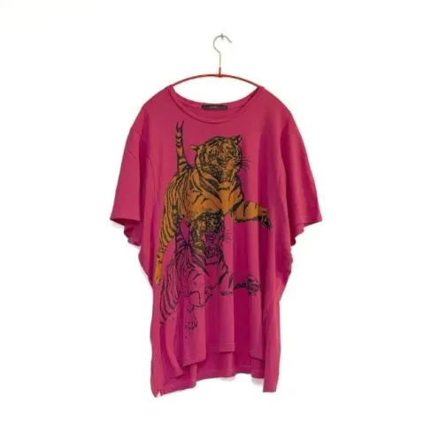 Blusa ampla pink estampa tigre Animale G