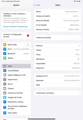 IPAD AIR 5º GERAÇÃO