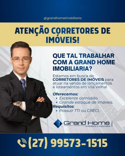 IMOBILIÁRIA CONTRATA CORRETORES PARA  ATUAR EM VILA VELHA. 