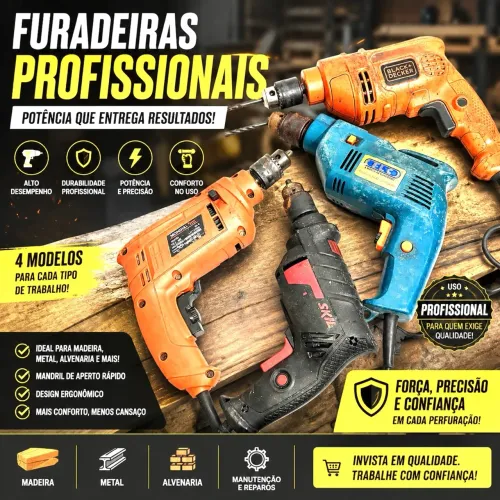 Furadeiras e Parafusadeiras profissionais 