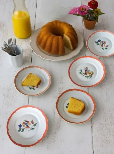Conjunto 5 Pratos Porcelana Real Vintage Anos 50 / Anos 60 Flores E Pássaros